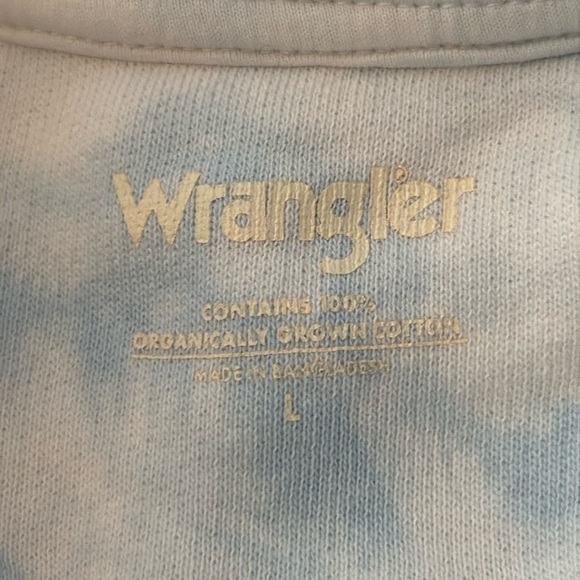 Wrangler Tie Dye Oversize Cotton Sweatshirt in Light Blue Size Large Women's - Picture 5 of 6